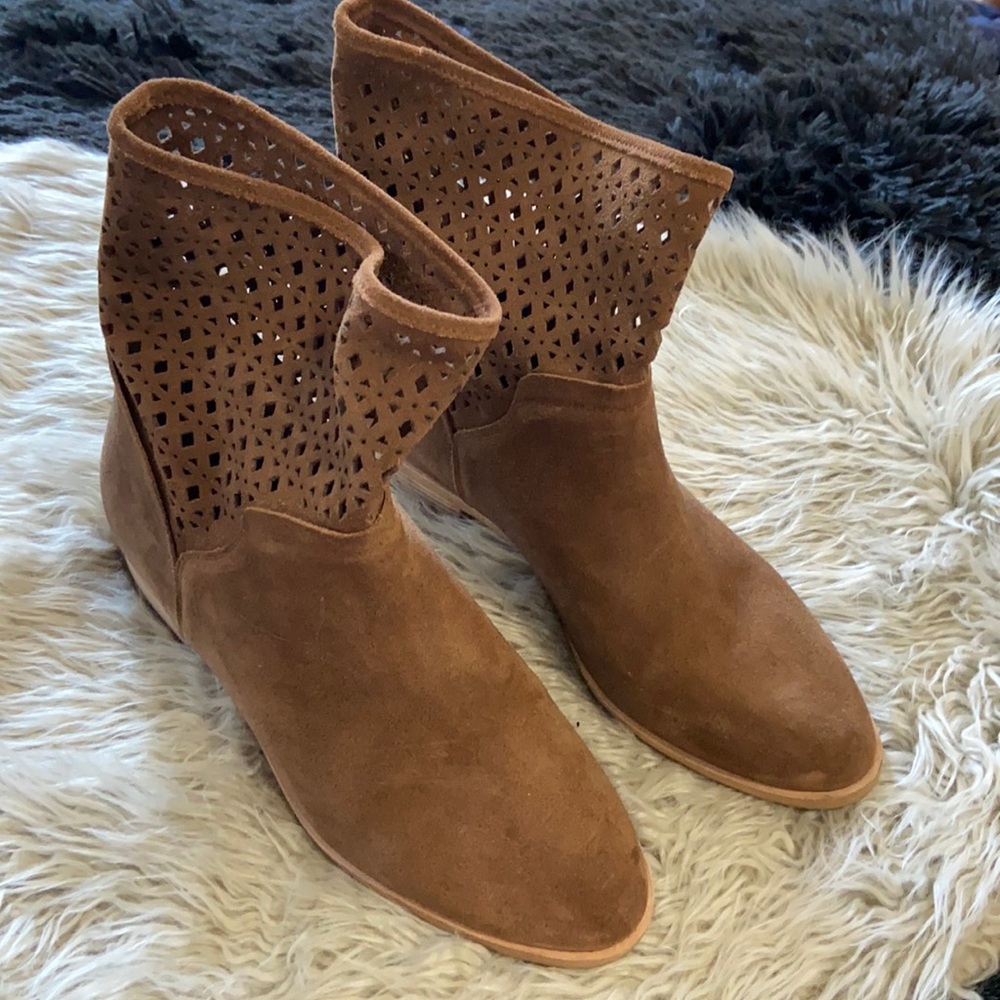 Michael Kors Brown Leather Suede Booties Ankle Boots Sz 8